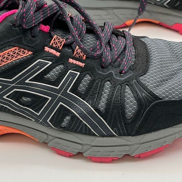 ASICS Womens Running Shoes 6.5 Black Pink Gel-Venture 7 Trail Arhletic Sneakers - Picture 11 of 15